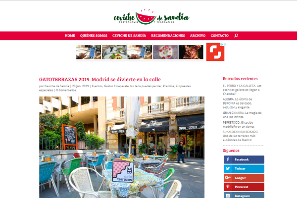 Ceviche de Sandía: GATOTERRAZAS 2019. Madrid se divierte en la calle