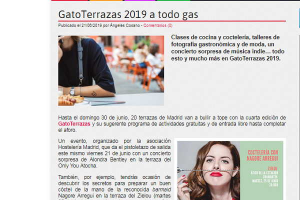 Comer, Beber, Dormir: GatoTerrazas 2019 a todo gas