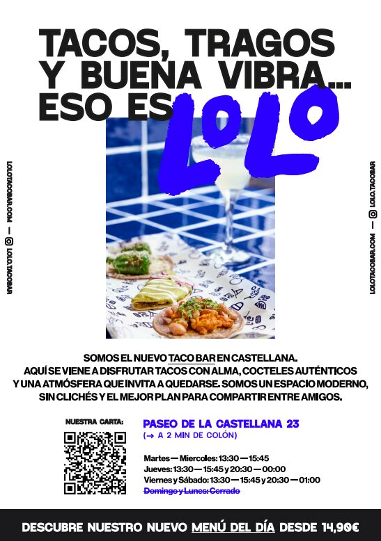 Flyer Lolo Taco Bar Chamberí